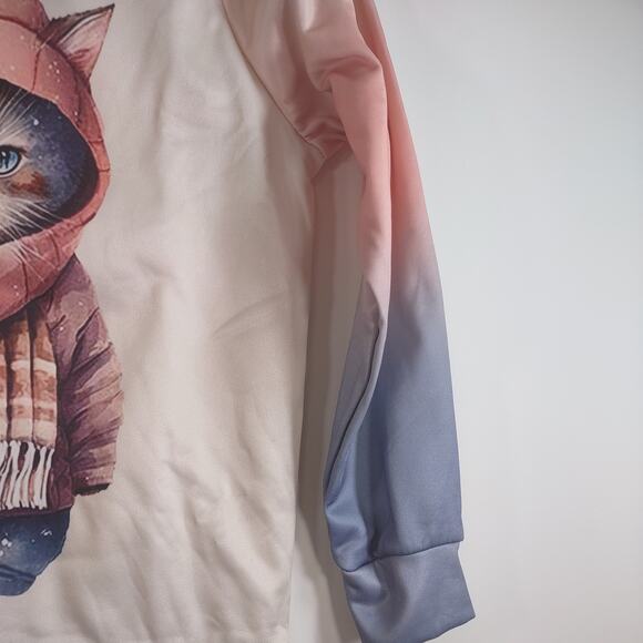 Cat Drinking Coffee in Cold Weather, Size Small - Picture 5 of 8